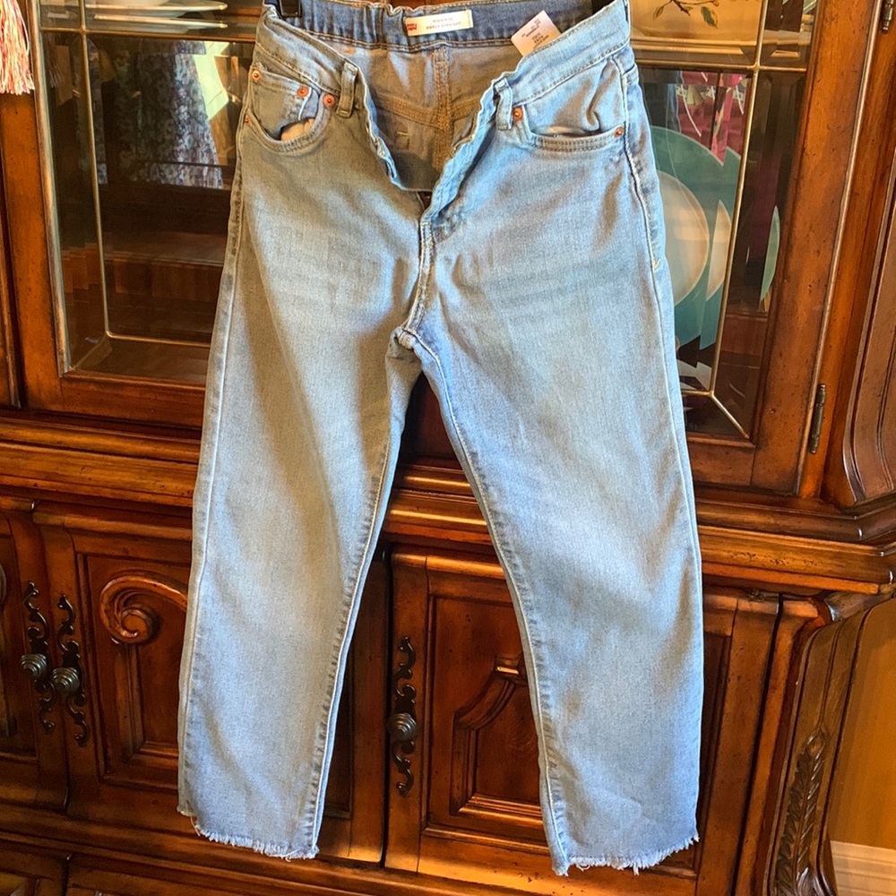 Levi high rise ankle straight jeans